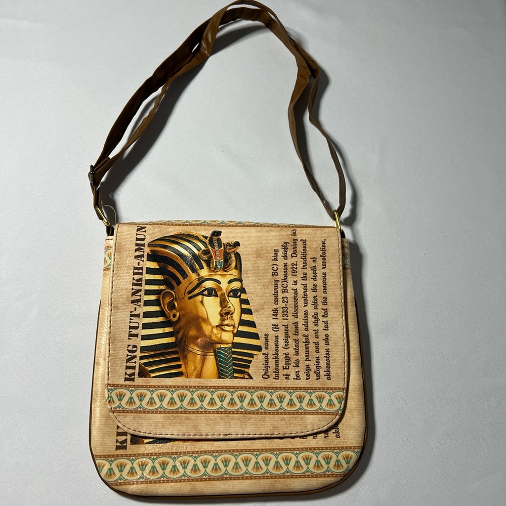 Pharaoh Print Tan Shoulder Bag